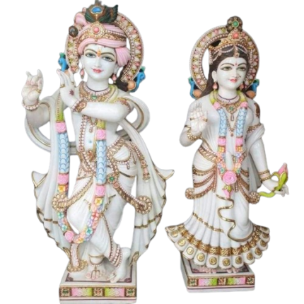 Radha Krishna Marble Statue