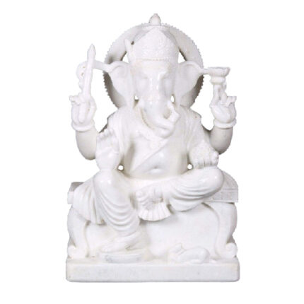 Simple White Ganesh Murti