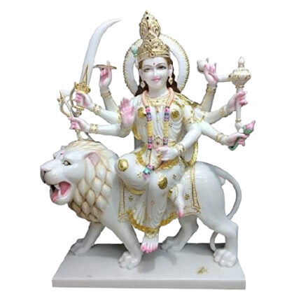 Goddess Durga MATA Sitting On Lion, Multicolour