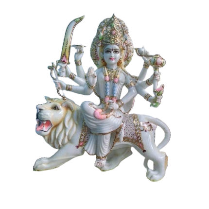 Marble Durga Statue, For Temple And House